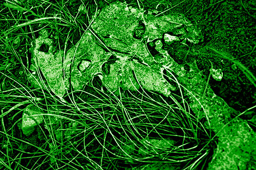 Distorted Melting Rock Eyed Ice Face (Green Shade Photo)