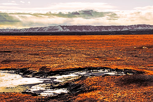 Dirt Prairie To Mountain Peak (Orange Tint Photo)