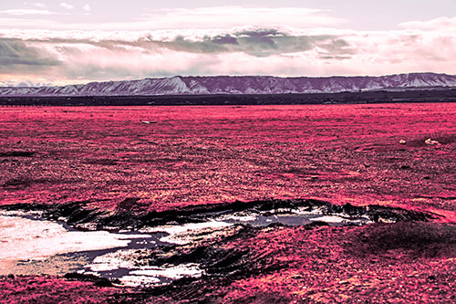 Dirt Prairie To Mountain Peak (Pink Tint Photo)