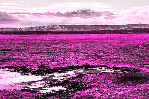 Dirt Prairie To Mountain Peak (Pink Tone Photo)