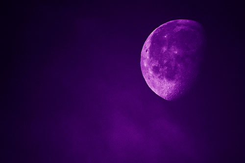 Moon Creeping Along Faint Cloud Mass (Purple Shade Photo)