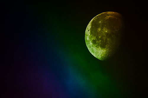 Moon Creeping Along Faint Cloud Mass (Rainbow Tone Photo)