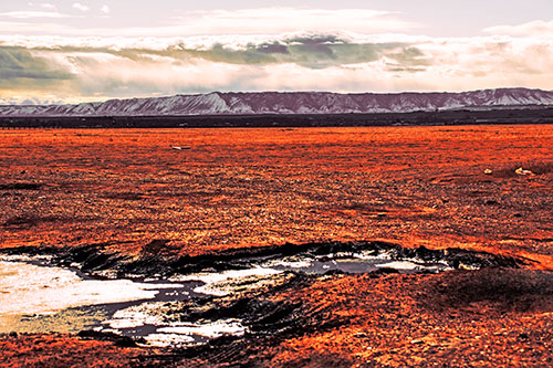 Dirt Prairie To Mountain Peak (Red Tint Photo)