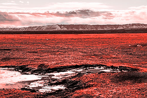 Dirt Prairie To Mountain Peak (Red Tone Photo)