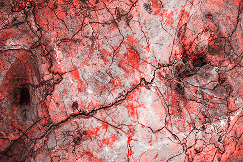 Smirking Chaos Cracked Rock Face (Red Tone Photo)