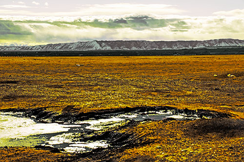 Dirt Prairie To Mountain Peak (Yellow Tint Photo)