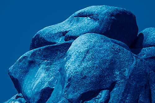 Ancient Rock Face Formation (Blue Shade Photo)