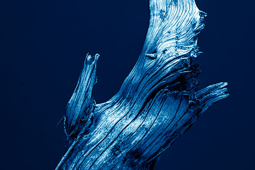 Angry Blood Stained Tree Trunk Creature Raising Fist (Blue Shade)