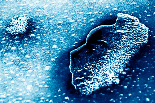 Bubble Head Face Peeking Through Ice (Blue Shade Photo)