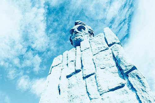 Cloud Mass Above Presidential Statue (Blue Shade Photo)