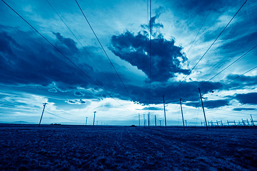 Creature Cloud Formation Above Powerlines (Blue Shade)