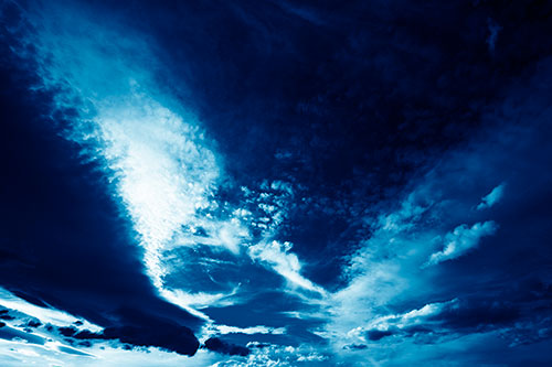 Curving Black Charred Sunset Clouds (Blue Shade)