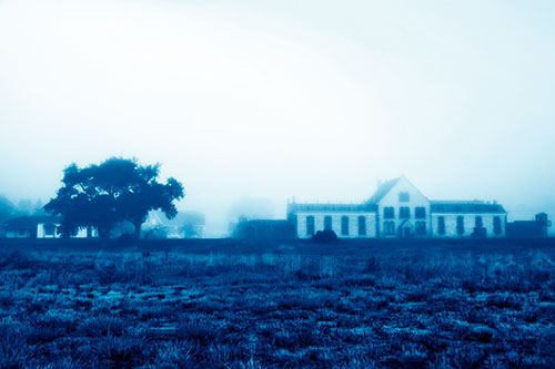 Departing Fog Reveals State Penitentiary (Blue Shade Photo)