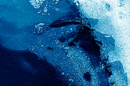 Floating River Ice Face Formation (Blue Shade Photo)