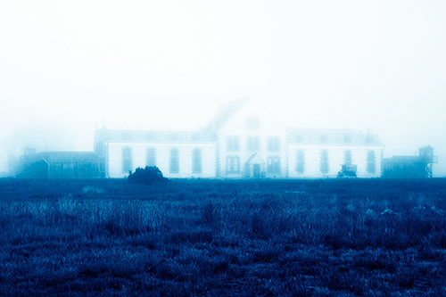 Fog Engulfs Historic State Penitentiary (Blue Shade Photo)