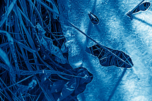 Frozen Protruding Grass Bladed Ice Face (Blue Shade)