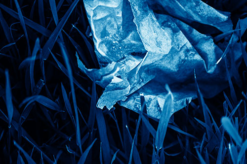 Grease Stained Demon Faced Taco Bell Wrapper (Blue Shade)