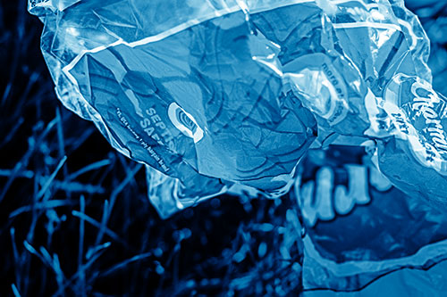 Growling Plastic Charmin Bag Among Grass (Blue Shade)