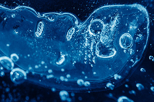 Happy Bubble Faced Blob Frozen Among River (Blue Shade)
