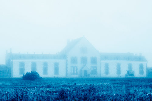 Heavy Fog Consumes State Penitentiary (Blue Shade Photo)