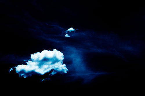 Isolated Creature Head Cloud Appears Within Darkness (Blue Shade Photo)