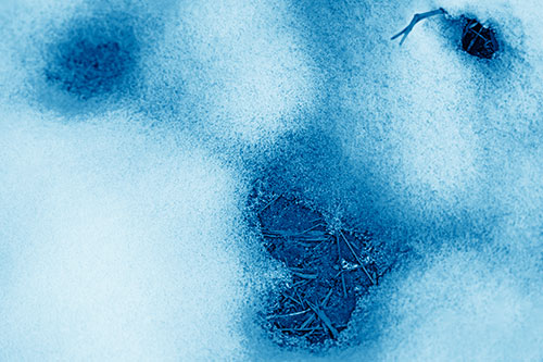 Joyful Soil Face Appears Beneath Melting Snow (Blue Shade)