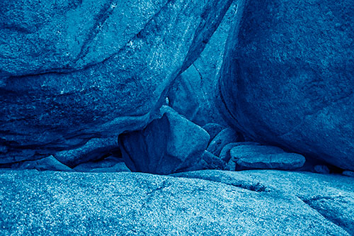 Large Crowded Boulders Leaning Against One Another (Blue Shade)
