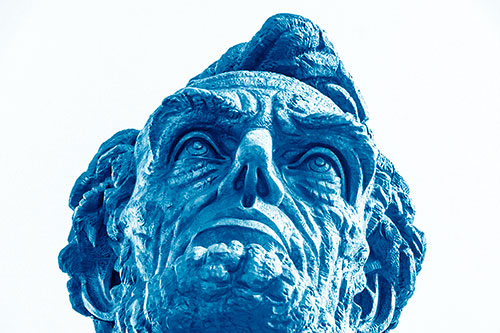 Looking Upwards At The Presidents Statue Head (Blue Shade Photo)