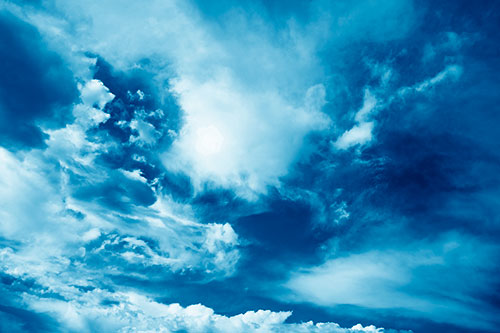 Ocean Sea Swirling Clouds (Blue Shade Photo)