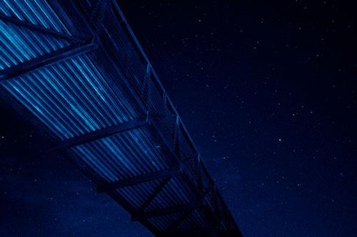 Stars Shining Above Walkway Bridge (Blue Shade Photo)