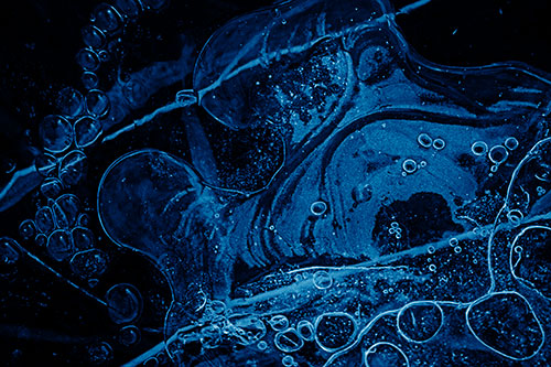 Terrified Screaming Ice Bubble Face Imprisoned Among Sticks (Blue Shade)