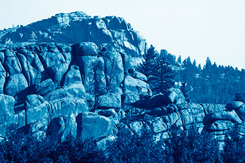 Two Towering Rock Formation Mountains (Blue Shade Photo)