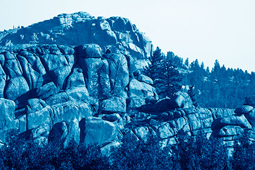 Two Towering Rock Formation Mountains (Blue Shade)
