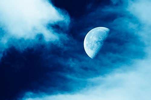Upside Down Creature Cloud Moon Gazing (Blue Shade Photo)