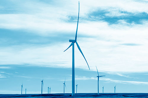 Wind Turbine Standing Tall Among The Rest (Blue Shade Photo)