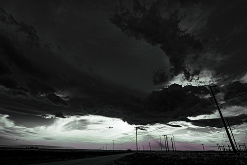 Dark Cloud Powerline Sunset (Blue Tint Photo)