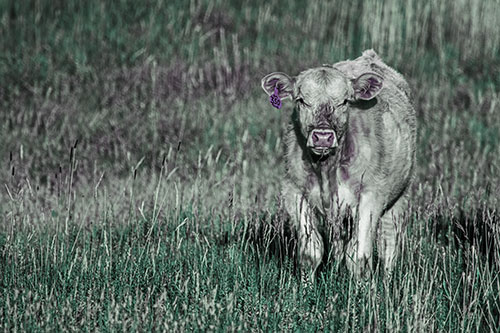 Grass Chewing Cow Spots Intruder (Blue Tint)