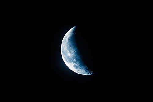 Half Crescent Blue Moon (Blue Tint Photo)