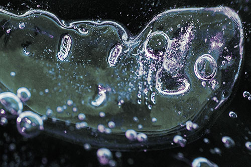 Happy Bubble Faced Blob Frozen Among River (Blue Tint)