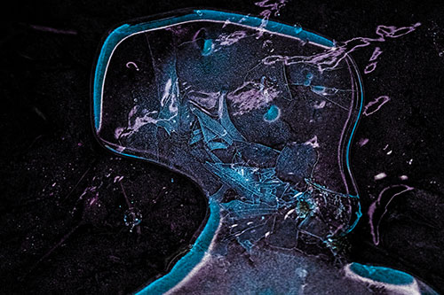 Shattering Ice Head Cracking Smile Along Shore (Blue Tint)