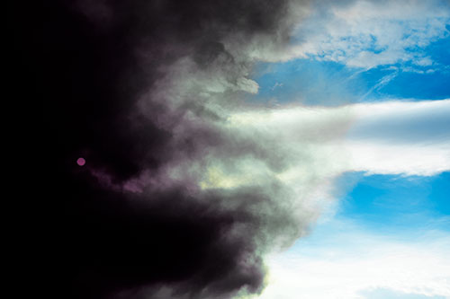 Sun Spiraling Out Of Mullen Fire Clouds (Blue Tint Photo)