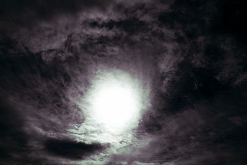 Sun Vortex Consumes Clouds (Blue Tint Photo)