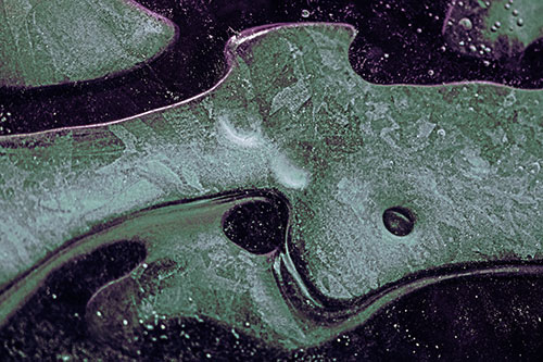 Swirling Frozen Smiling Bubble Eyed River Ice Face (Blue Tint)