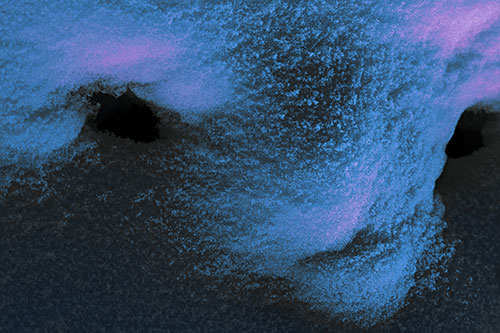 Triangle Powdered Snow Face Atop Soil (Blue Tint)
