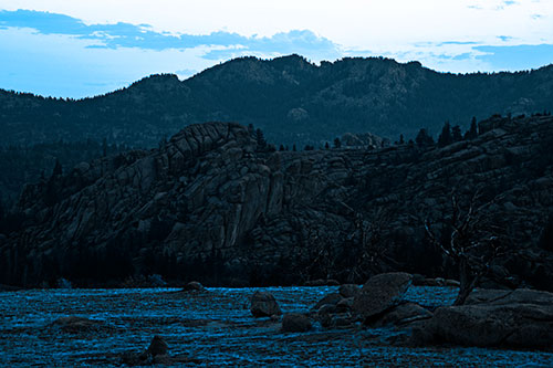 Arching Mountain Double Sunrise (Blue Tone Photo)
