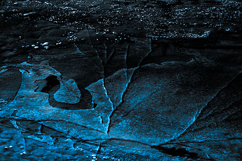 Bubble Cracking River Ice (Blue Tone)
