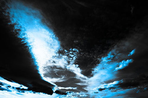 Curving Black Charred Sunset Clouds (Blue Tone)