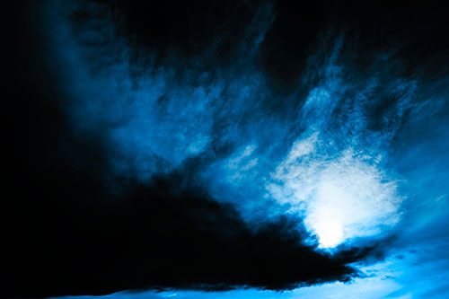 Dark Cloud Mass Holding Sun (Blue Tone Photo)