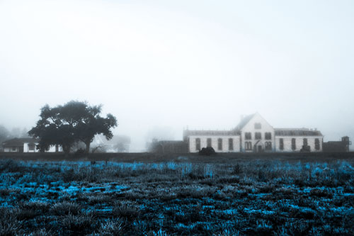 Departing Fog Reveals State Penitentiary (Blue Tone Photo)