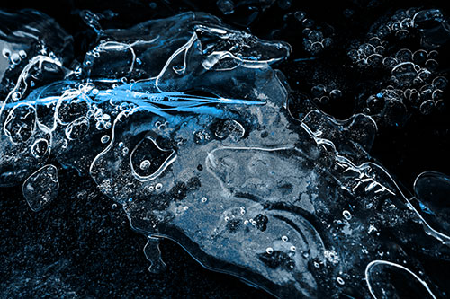 Frozen Shapeshifting Pupil Bubble Eyed Ice Face (Blue Tone)